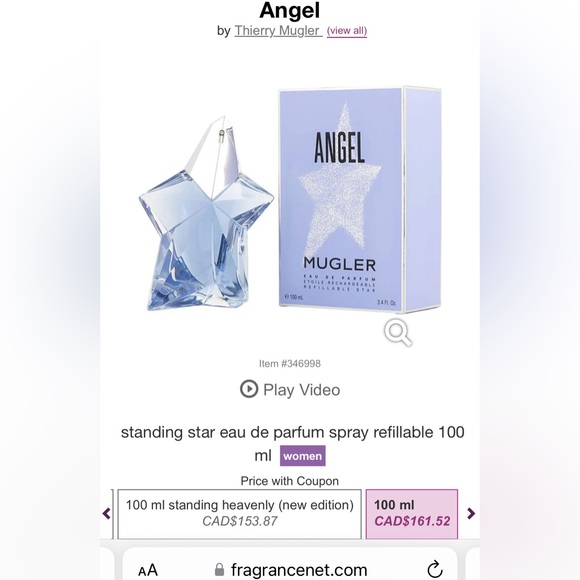 Thierry Mugler ANGEL perfume 100ml full - Picture 3 of 3